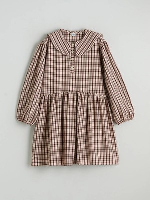 LC Waikiki Bebe Yaka Ekose Kız Çocuk Elbise  (W5)