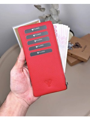 Fil Deri Hakiki Deri Para Bölmeli Uzun Kartlık 2127