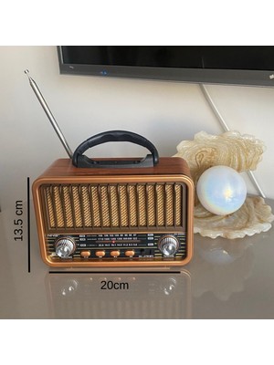 Dexxony Kahverengi Nostaljik Radyo, Fm/am/sw Radyo, USB ve Tf Kart Destekli Taşınabilir Bluetooth Retro Hoparlör Tasarım Ödüllü