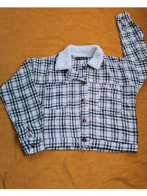 Desenli Kadın Crop Oduncu Gömlek