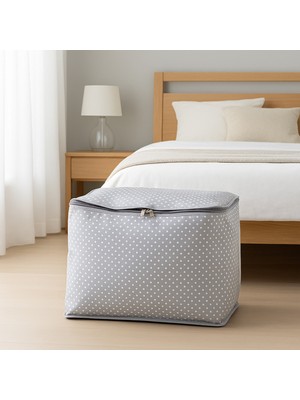 Tvl Home Puantiye Detaylı Mini Boy Hurç - Gri - 30X22X18 cm