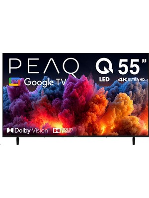 Peaq 55Q80 55'' 139 Ekran Uydu Alıcı 4K Ultra HD Google QLED TV