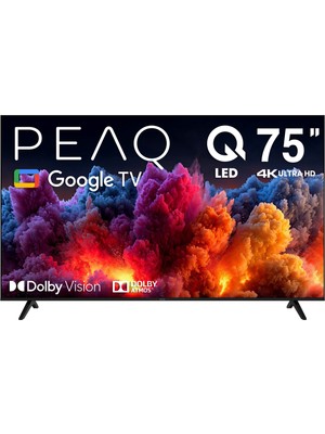 Peaq 75Q80 75 Inç 189 Ekran Dahili Uydu Alıcı Google 4K Ultra Hd QLED Tv