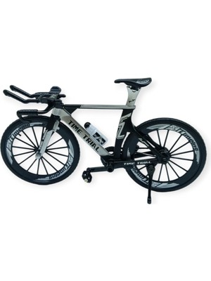 E-Woman Model Araçlar -1/10 Metal Yarış Bisikleti 18 cm - Gri (Lisinya)