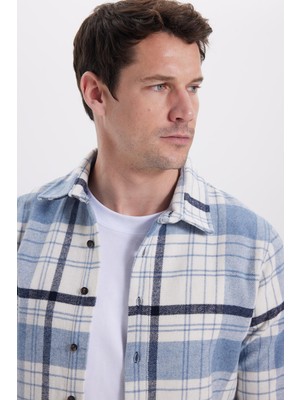 Tudors Erkek Slim Fit Dar Kesim Kareli Kışlık Oduncu Gömlek