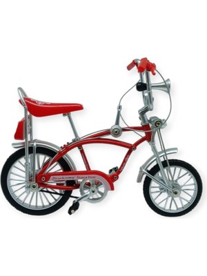 E-Woman Model Araçlar -1:8 Metal Retro Pinokyo Bisiklet - Die -Cast 17 cm - Kırmızı (Lisinya)