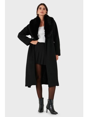 Viadante Via Dante Relaxed Fit Yumuşak Tüylü Şal Yaka Kaban Bayan Kaban 6909660