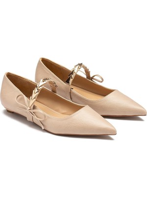 Dedos Kadın Özel Toka Detaylı Lastikli Kısa Topuklu Babet 220