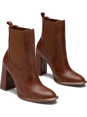 Dedos Kadın Kaymaz Taban Elastik Yan Bantlı Yüksek Topuklu Günlük Bot 1510