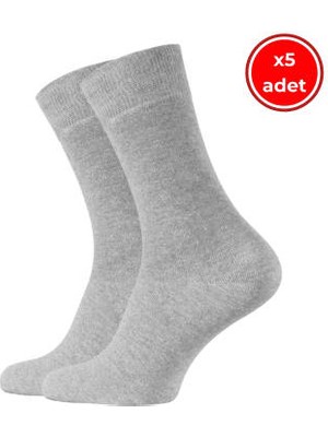 Meristanbul Business Çorap, 5 Adet, 43-46, Yumuşak, Pamuklu, Açık Gri