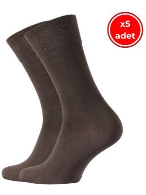 Meristanbul Business Çorap, 5 Adet, 43-46, Yumuşak, Pamuklu,kahverengi