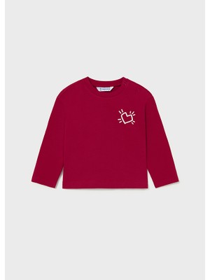 Mayoral Kız Bebek Baskılı Uzun Kollu Tişört Kırmızı 2079