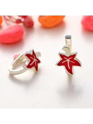 Skygo Gümüş Çınar Yaprağı Çocuk Küpesi