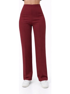 Axxel Kadın  Bordo 2 Iplik Yüksek Bel Eşofman PANTOLON-P2249
