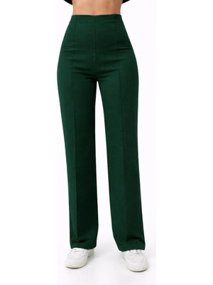 Axxel Kadın Zümrüt Yeşil 2 Iplik Yüksek Bel Eşofman PANTOLON-P2249