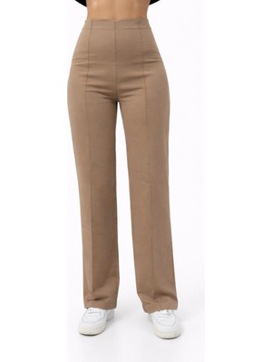 Axxel Kadın  Vizon 2 Iplik Yüksek Bel Eşofman PANTOLON-P2249