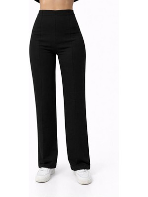 Axxel Kadın Siyah  2 Iplik Yüksek Bel Eşofman PANTOLON-P2249