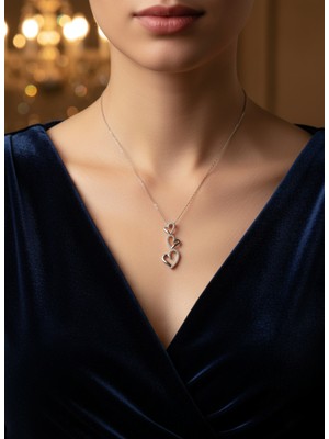 Zarene Silver Kalp Basamakları Kolye 925 Ayar Gümüş