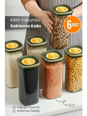 Orvila 6'lı Locko Kilitli Sızdırmaz Saklama Kabı Vakumlu Erzak Kabı 2l