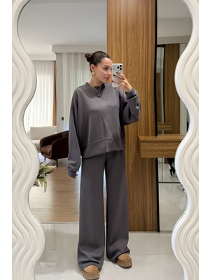 Yakamel Kadın Penye Yumuşak Premium Uzun Kollu Alt Üst Takım