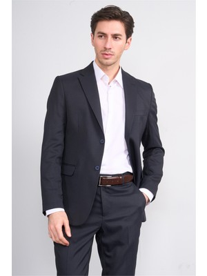 Mentality 9188 Erkek Mono Yaka Slim Fit Takım Elbise Lacivert