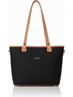 Orijinal Just Polo Günlük Kullanıma Uygun Orta Boy Kadın Omuz Çantası 6049 Siyahtaba