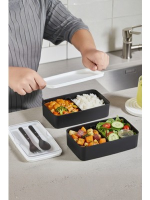 Orvila 2 Kat Yemek Saklama Kabı Beslenme Kutusu Seti - Sporcu Diyet Öğrenci Fitness Okul Işyeri Sefer Tası