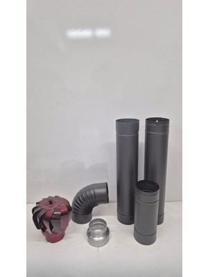 Dorello Fırıldaklı Boru Seti 2 Adet 70 Cm, 1 Adet 33 cm Boru, Dirsek ve 10’’ → 13’’ Dönüştürücü Aparat Pelet Sobası