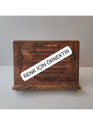 Münzevi Tasarım Münzevi Isme Özel Masaüstü Ahşap Rahle/tablet/kitap Okuma Standı MODEL017(CEVIZ Renk)