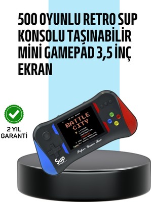 Kaia 3,5 Inç Ekranlı Taşınabilir El Konsolu – 500 Klasik Oyunla Eğlence Yanınızda