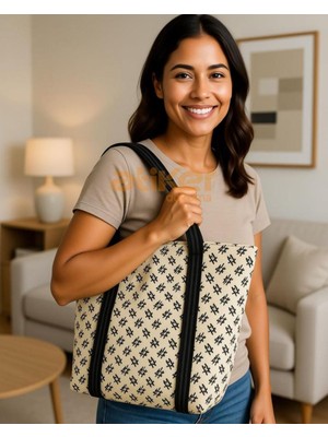 Atiker Dokuma Ham Bez Omuz Çantası 35X40 cm Ultra Lüks Baskılı - DOK010