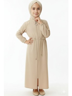 Mismoly Medine Ipeği Beli Lastikli Bağcıklı Çocuk Ferace