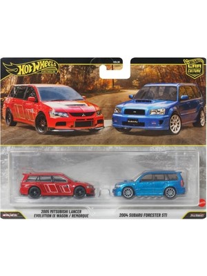 Hot Wheels Premium Car Culture 2005 Mitsubishi Lancer & 2004 Subaru Forester JHW46