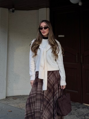 Laluvia Krem Şal Detaylı Kazak - 251180