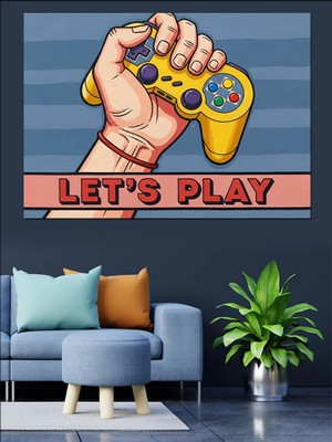 Karizma Tablo Oyun Konsolu Tutan El Dekoratif Kanvas - Mdf Ahşap Tablo