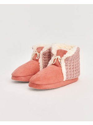 SWEN - Bağcık Detaylı Pembe Kadın Panduf