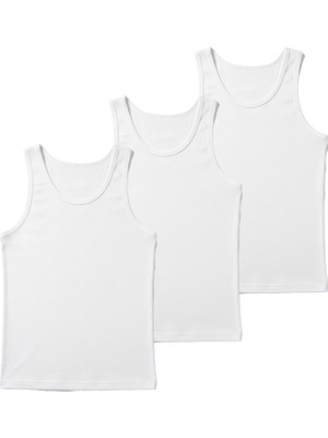 Serem Yıldızı Erkek Penye Atlet 3 Adet Beyaz