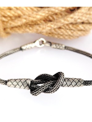 Keskin Gümüş 925 Ayar Gümüş Kazaziye Örgü Tasarım Trend Erkek Bileklik Doğum Günü Hediye