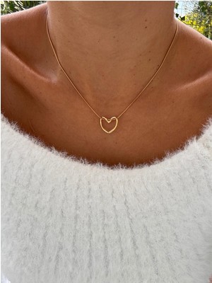 Hercy Içten Geçmeli Kalp Kolye | Kalpli Çelik Kolye | 316 L Paslanmaz Çelik Kalp Kolye