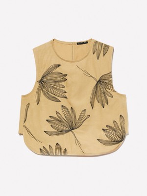 Sisley Işlemeli Astarlı Bisiklet Yaka Kolsuz Üst Kadın Mavi Bluz - 325P5HZELH01L