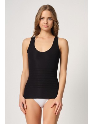 Marsilyan Siyah Mı Emay 2938 Sırtı Tül Karyokalı Destekli Atlet Korse