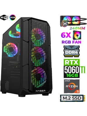 Xaser Astra X20 Ryzen 5 5600X 32GB Ram 1tb M.2 Nvme SSD 16GB RTX5060 Ti Sıvı Soğutmalı Oyuncu Tavsiye Sistem