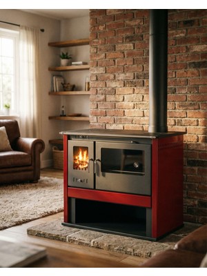 Goldfire Nova 11,5kw Odunluk ve Fırınlı Çelik Kuzine Soba