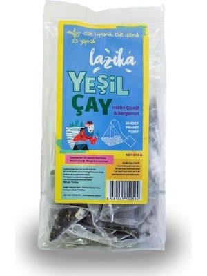 Lazika Yeşil Çay 25LI Piramit Poşet & Hatmi Çiçeği- Bergamot, El Yapımı Yeşil Çay, Katkısız, Doğal