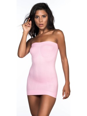 Marsilyan Pembe Mı Emay 5005 Soft Desenli Straplez Atlet