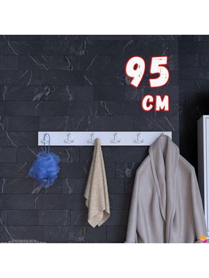 Modilayn Arı Serisi (91,4x9,6 Cm) 18 Kancalı Banyo Askısı - 6'lı Set | Ekstra Düzen ve Yer Tasarrufu