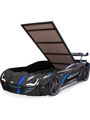 Setay Arabalı Yatak, Mercedes Rüzgarlıklı Bazalı Arabalı Yatak - Siyah