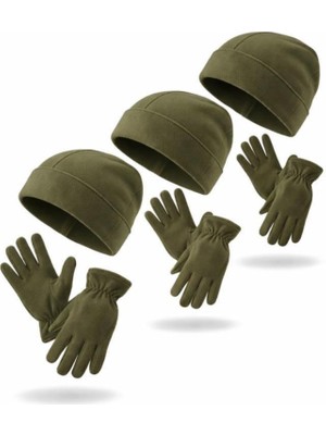 Single Sword Şapkası 0//HAKİ 3’lü Unisex Polar Bere – Kadın & Erkek Kış