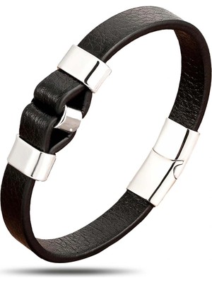 Moncuk Design Çelik Deri Bileklik 33514B4D1