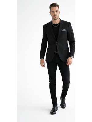 Plus Scorpion Erkek Mono Yaka Tek Düğmeli Çift Yırtmaçlı Blazer Ceket – Premium Dokuma Kumaş, 8 Renk